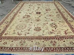 10' X 14' Vintage Hand Knotted Made Indian Agra Wool Rug Vegetable Dyes