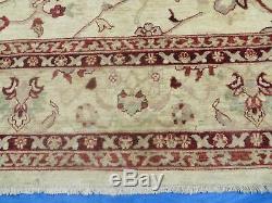 10' X 14' Vintage Hand Knotted Made Indian Agra Wool Rug Vegetable Dyes