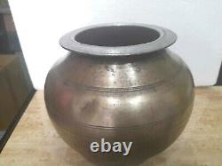 100 Yrs Old Antique Vintage Brass Pot Tope Degchi 20 x 18 cm