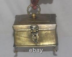 1800's Vintage Tribal Original Mughal Casting Handcrafted Brass Jewelry Box 99