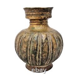 1800s Old Vintage Antique Rare Brass / Bronze Fine Lining Engraved Water Pot