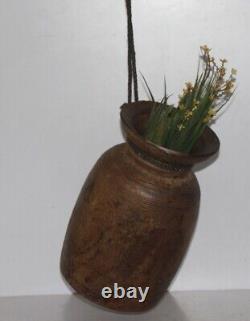 1840's Vintage Wooden Wall Decorative Himachali Flower Pot/Planter Vase13055