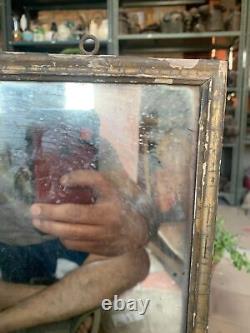 1900's Old Vintage Indian Handcrafted Wooden Wall Hanging Mirror Dressing Mirror