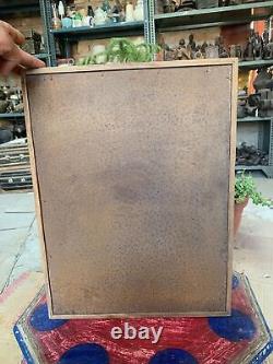 1900's Old Vintage Indian Handcrafted Wooden Wall Hanging Mirror Dressing Mirror