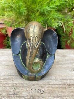 1920's Vintage Old Hand Forged Hindu God Ganesha Figurine Statue