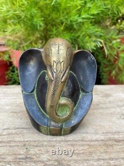 1920's Vintage Old Hand Forged Hindu God Ganesha Figurine Statue