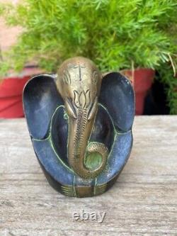 1920's Vintage Old Hand Forged Hindu God Ganesha Figurine Statue