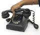 1964 Vintage Black Bakelite Desk Call, Dial Rotary Retro Landline Telephone Old