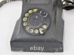 1964 Vintage Black Bakelite Desk Call, Dial Rotary Retro Landline TELEPHONE Old