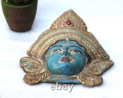 1970's Vintage Iron Hindu Goddess DURGA Face Statue Handcrafted Old Original