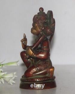 1970's Vintage Old Brass Hindu God Hanuman Statue Decorative & Collectible 8576