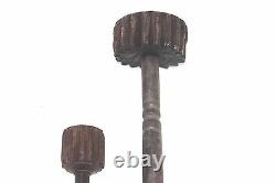 2 Pc Old Vintage Wooden Hand Grinder Mixer Antique Home Decor Collectible M-83