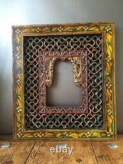2 Vintage Fretwork Panels Indian Jali Work Picture Frames Ornate Decorative