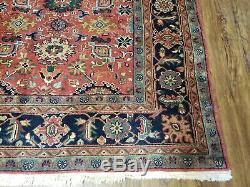 8' X 10' Vintage Hand Made Indo Heriz Serapi Wool Rug Carpet Rusted Red Nice