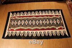8' x 4' American Indian Navajo Rug Vintage Authentic Hand Woven
