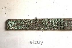 80-100 Years Old Vintage Wooden Floral Carving Panel Antique Wall Decor BW-32