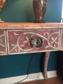 A very unusual vintage decorative Indian painted side /hall table/console c 1970