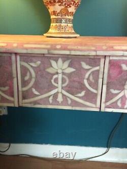 A very unusual vintage decorative Indian painted side /hall table/console c 1970