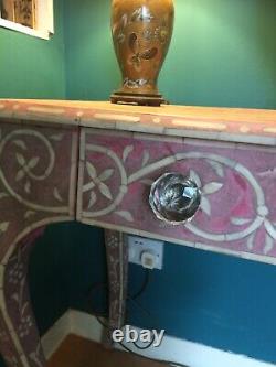 A very unusual vintage decorative Indian painted side /hall table/console c 1970