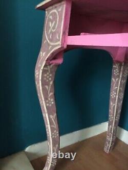 A very unusual vintage decorative Indian painted side /hall table/console c 1970