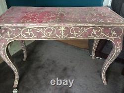 A very unusual vintage decorative Indian painted side /hall table/console c 1970