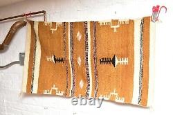 ANTIQUE Navajo Rug native american indian weaving VINTAGE 39x22 TEXTILE