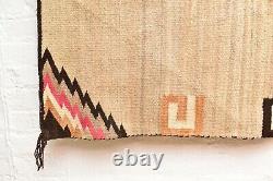 ANTIQUE Navajo Rug native american indian weaving VTG 54x36 LARGE Transitional