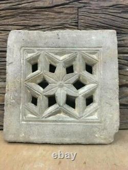 ANTIQUE, Old VINTAGE INDIAN. SMALL HEAVY STONE JALI. MUGHAL STAR GEOMETRIC