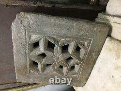ANTIQUE, Old VINTAGE INDIAN. SMALL HEAVY STONE JALI. MUGHAL STAR GEOMETRIC