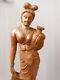 Antique Statue Old Wood Hand Carved Decorative Indian Women Woodenware Figure