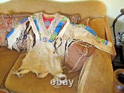 ANTIQUE VINTAGE 1890s SIOUX INDIAN WAR SHIRT FROM THE 101 RANCH WILD WEST SHOW