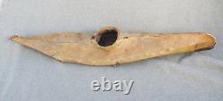 ANTIQUE VINTAGE 1900's-1930's ESKIMO INUIT INDIAN WOOD & SKIN TOY MODEL KAYAK