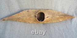 ANTIQUE VINTAGE 1900's-1930's ESKIMO INUIT INDIAN WOOD & SKIN TOY MODEL KAYAK