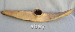 ANTIQUE VINTAGE 1900's-1930's ESKIMO INUIT INDIAN WOOD & SKIN TOY MODEL KAYAK