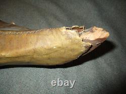 ANTIQUE VINTAGE 1900's-1930's ESKIMO INUIT INDIAN WOOD & SKIN TOY MODEL KAYAK