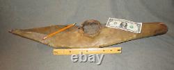 ANTIQUE VINTAGE 1900's-1930's ESKIMO INUIT INDIAN WOOD & SKIN TOY MODEL KAYAK