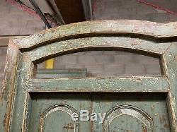 ANTIQUE VINTAGE 19th CENTURY LARGE WOODEN INDIAN DOOR WITH FRAME