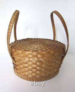 ANTIQUE VINTAGE FOLK ART Native American Indian CAKE FOOD DECORATIVE BASKET