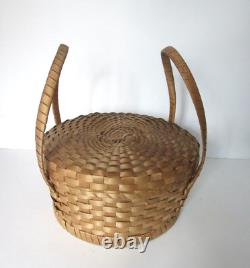 ANTIQUE VINTAGE FOLK ART Native American Indian CAKE FOOD DECORATIVE BASKET