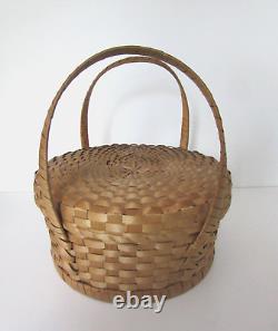 ANTIQUE VINTAGE FOLK ART Native American Indian CAKE FOOD DECORATIVE BASKET