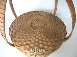 ANTIQUE VINTAGE FOLK ART Native American Indian CAKE FOOD DECORATIVE BASKET