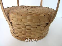 ANTIQUE VINTAGE FOLK ART Native American Indian CAKE FOOD DECORATIVE BASKET