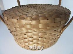 ANTIQUE VINTAGE FOLK ART Native American Indian CAKE FOOD DECORATIVE BASKET