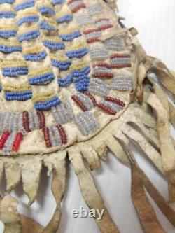 ANTIQUE VINTAGE LAKOTA INDIAN BEADED INDIAN POUCH BAG c1870-80s SOME BUFFALO