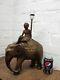 Antique / Vintage Pottery / Ceramic Indian Boy On Elephant Lamp Reg No 96914