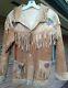 Antique Vtg Leather Beaded And Indian Fringe Native American Western Jacket