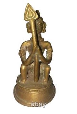 Antique 1800's Carved Engraved Vintage Bronze 3 Statue Hindi Idol God Indian