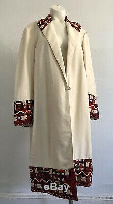 Antique 1920s Indian Shisha Embroidered Silk Coat Jacket Mirrorwork Egypt VTG