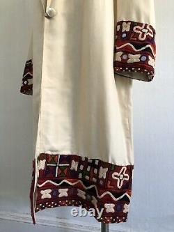 Antique 1920s Indian Shisha Embroidered Silk Coat Jacket Mirrorwork Egypt VTG