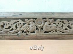 Antique Dragon Wall Hanging Wooden Panel Hand Carved Yalli Vintage Estate decor